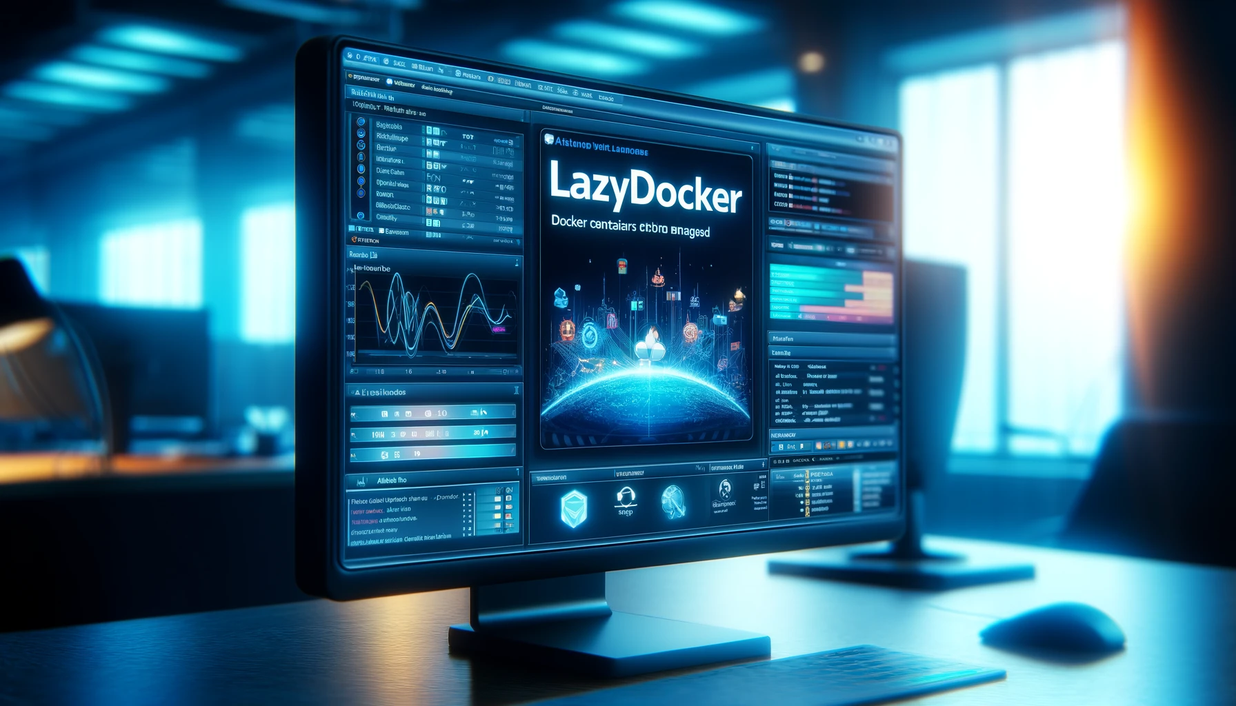 docker+gui = Lazydocker)